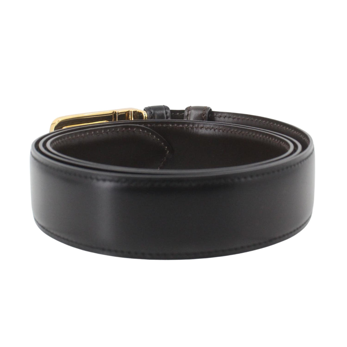 Loewe 150 Aniversario – Cinturón Vintage Reversible Negro y Marrón con Hebilla Dorada