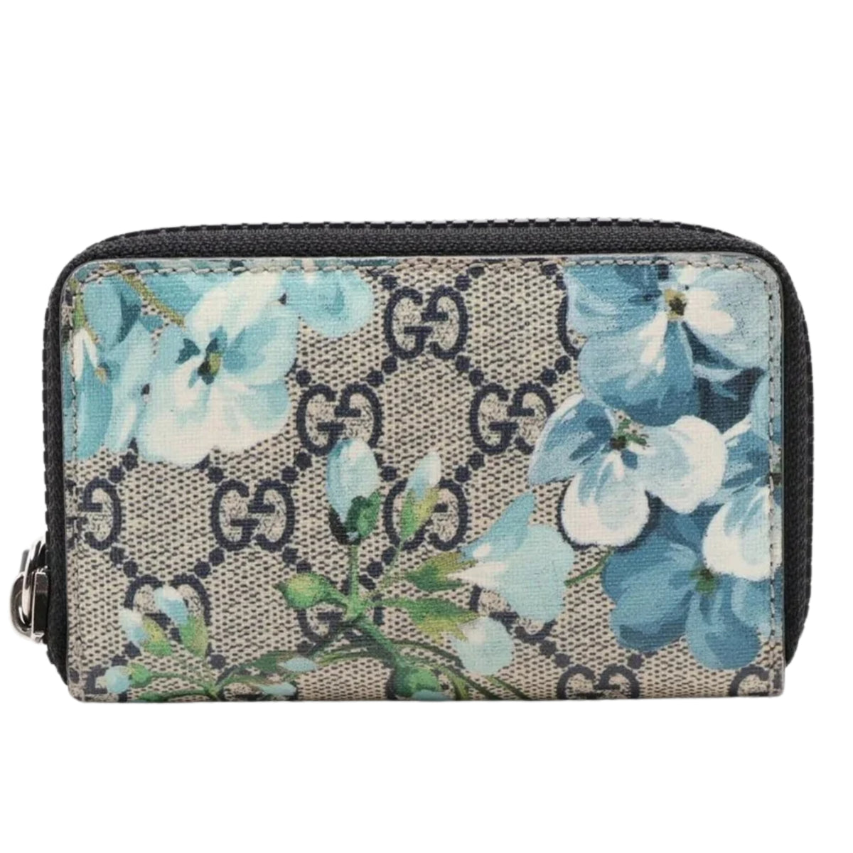 Gucci GG Blooms Monedero de Lona GG Supreme con Flores Azules
