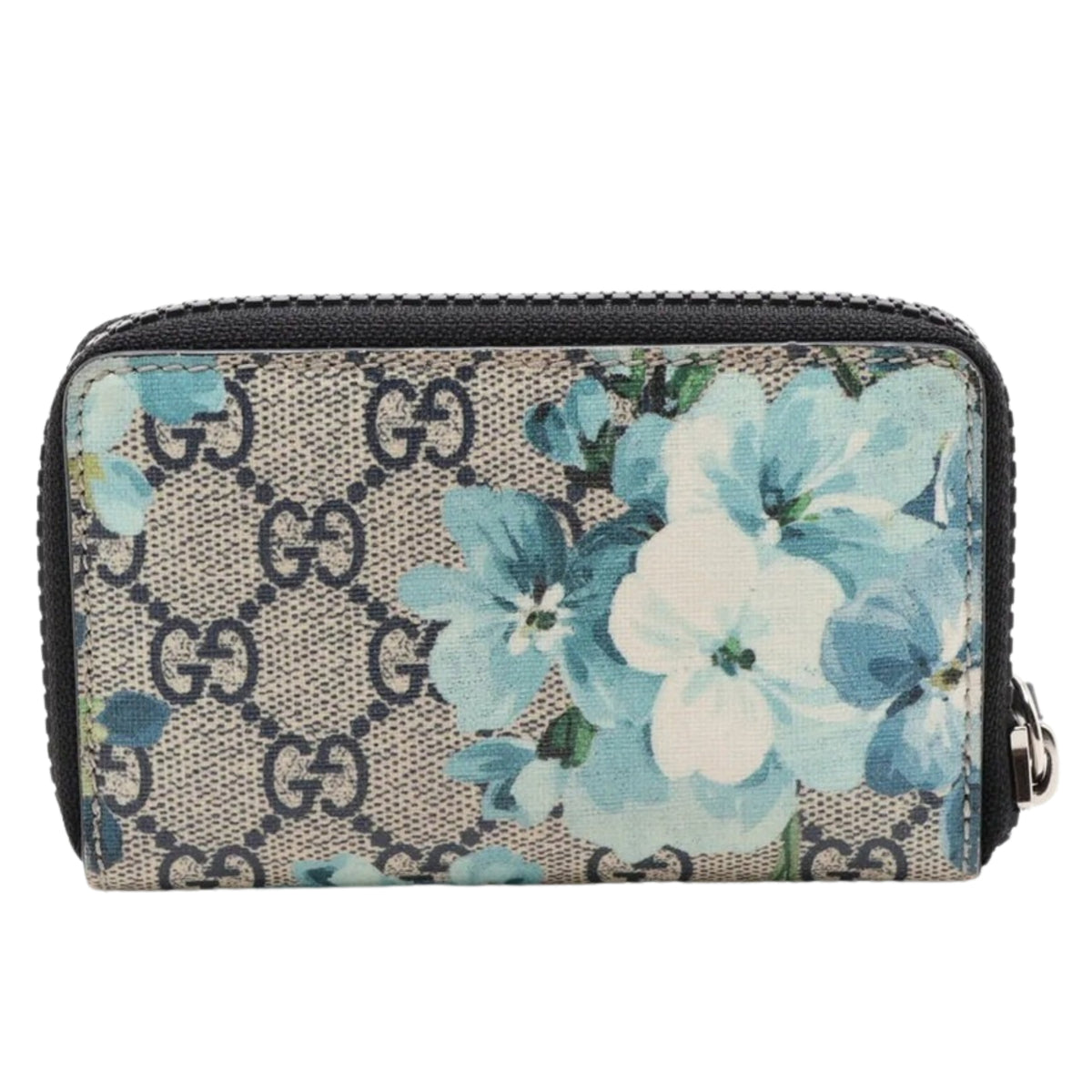Gucci GG Blooms Monedero de Lona GG Supreme con Flores Azules