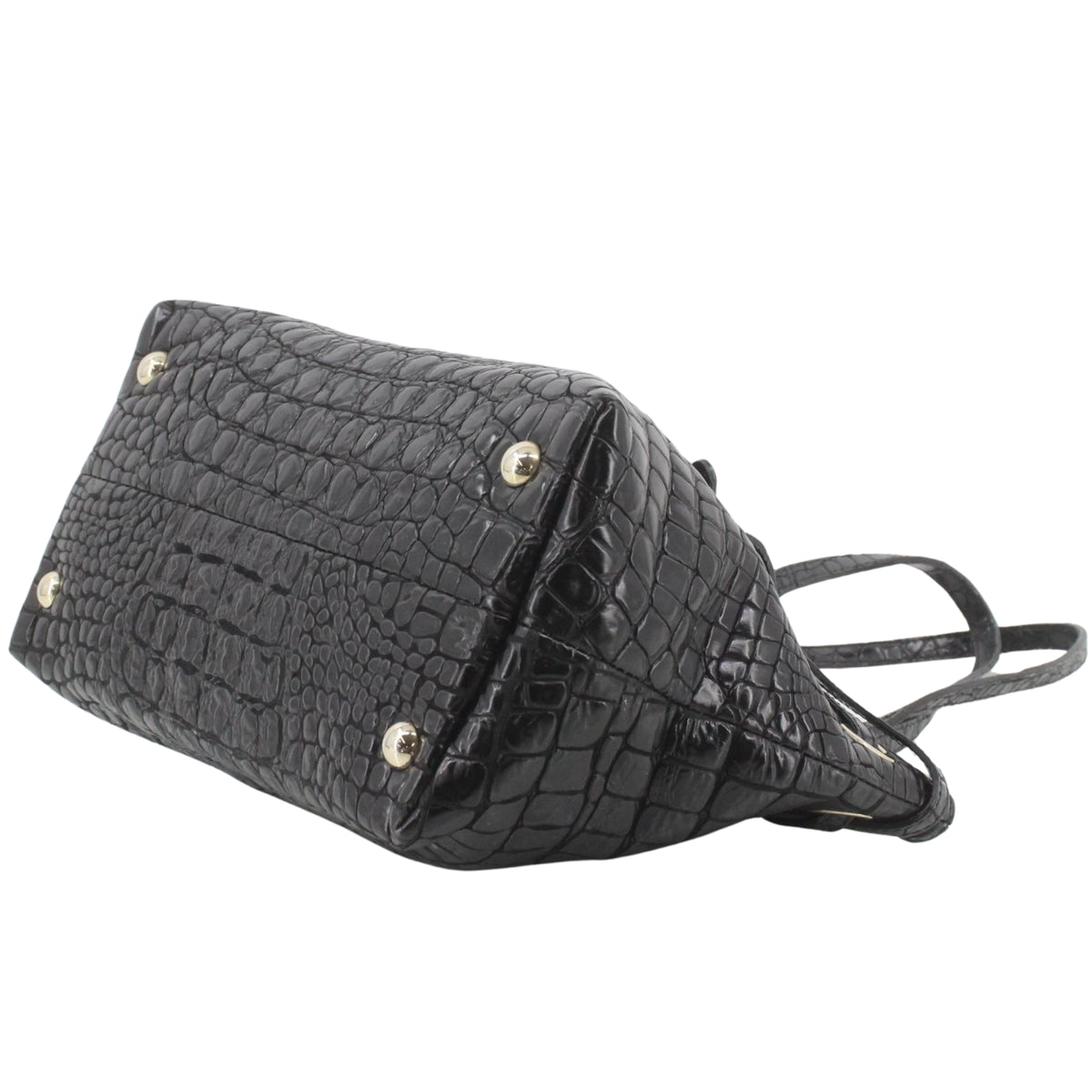Jimmy Choo Vintage – Bolso Tote de Piel Negra Efecto Cocodrilo con Herrajes Dorados