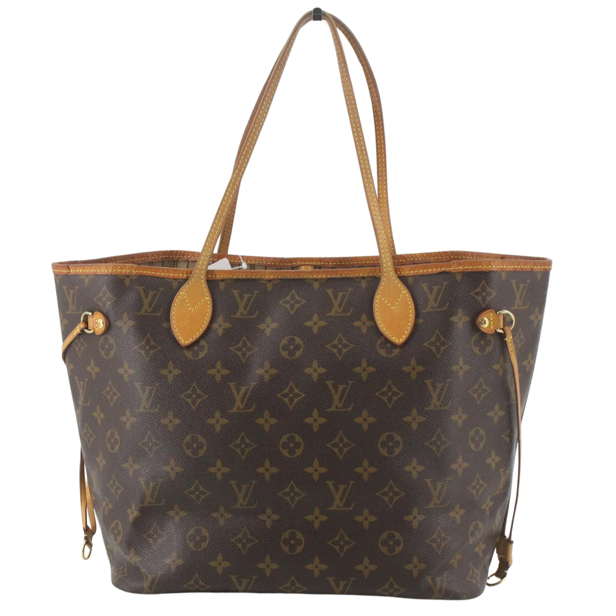 Louis Vuitton Neverfull MM Monogram – Bolso Tote Vintage de Lona y Piel Natural