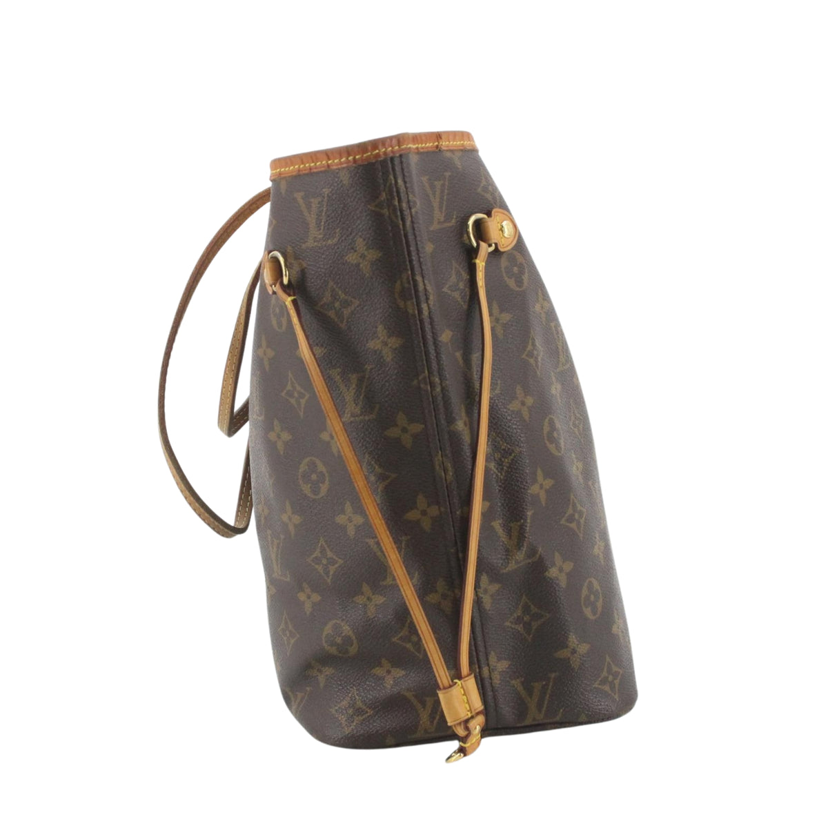 Louis Vuitton Neverfull MM Monogram – Bolso Tote Vintage de Lona y Piel Natural