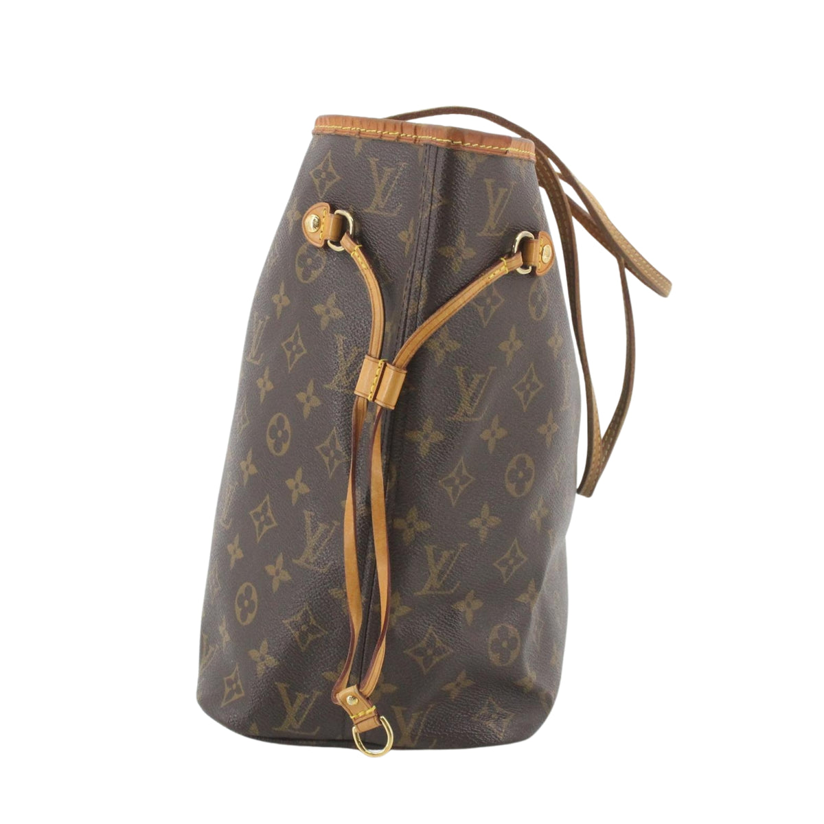 Louis Vuitton Neverfull MM Monogram – Bolso Tote Vintage de Lona y Piel Natural