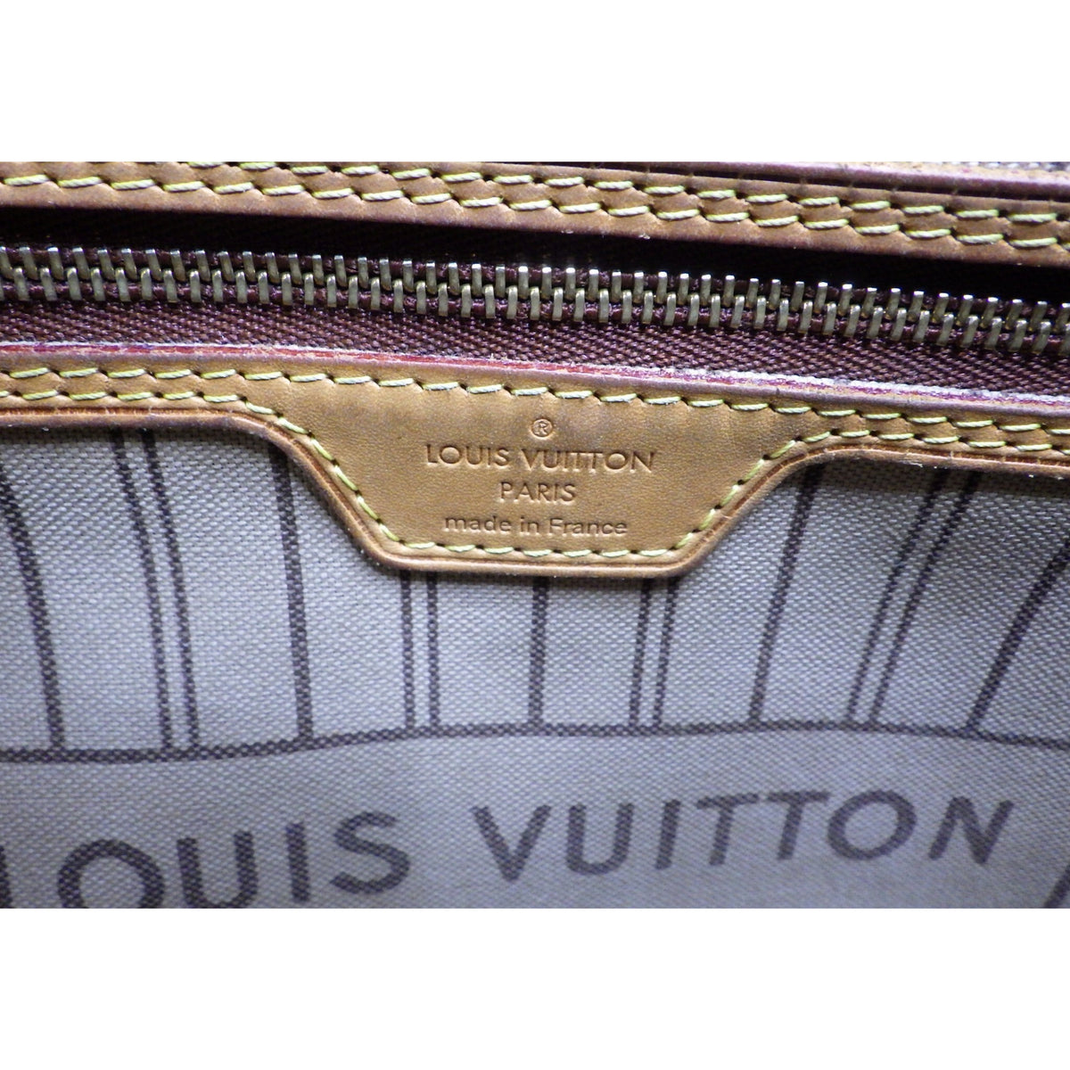 Louis Vuitton Neverfull MM Monogram – Bolso Tote Vintage de Lona y Piel Natural