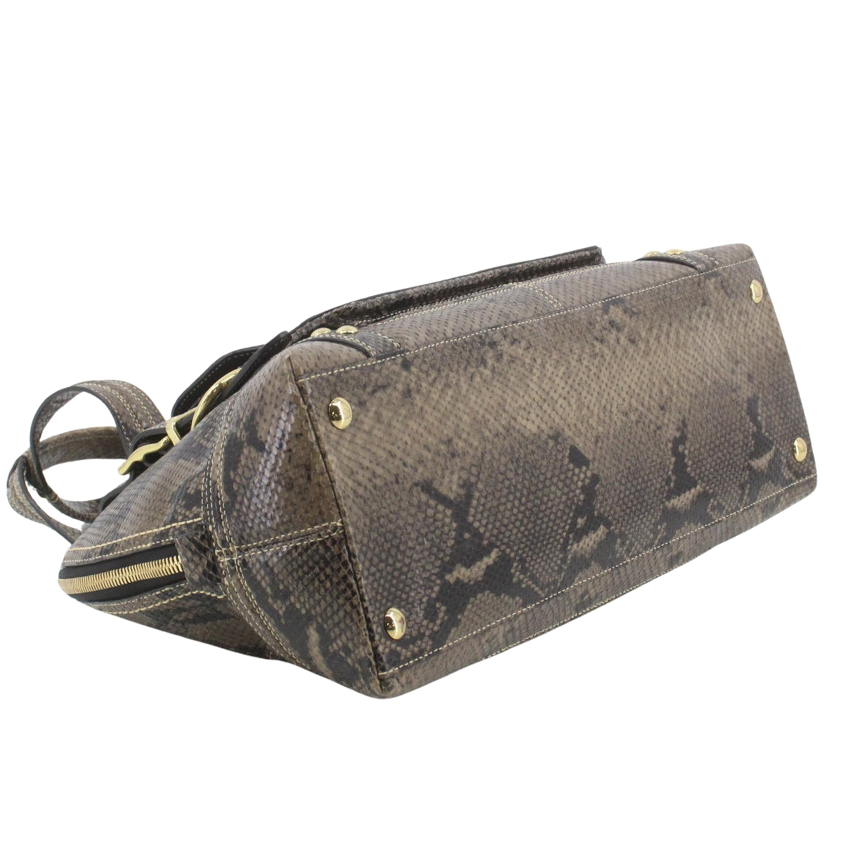 Coach Legacy Satchel Vintage – Bolso de Piel Estampado Pitón Marrón