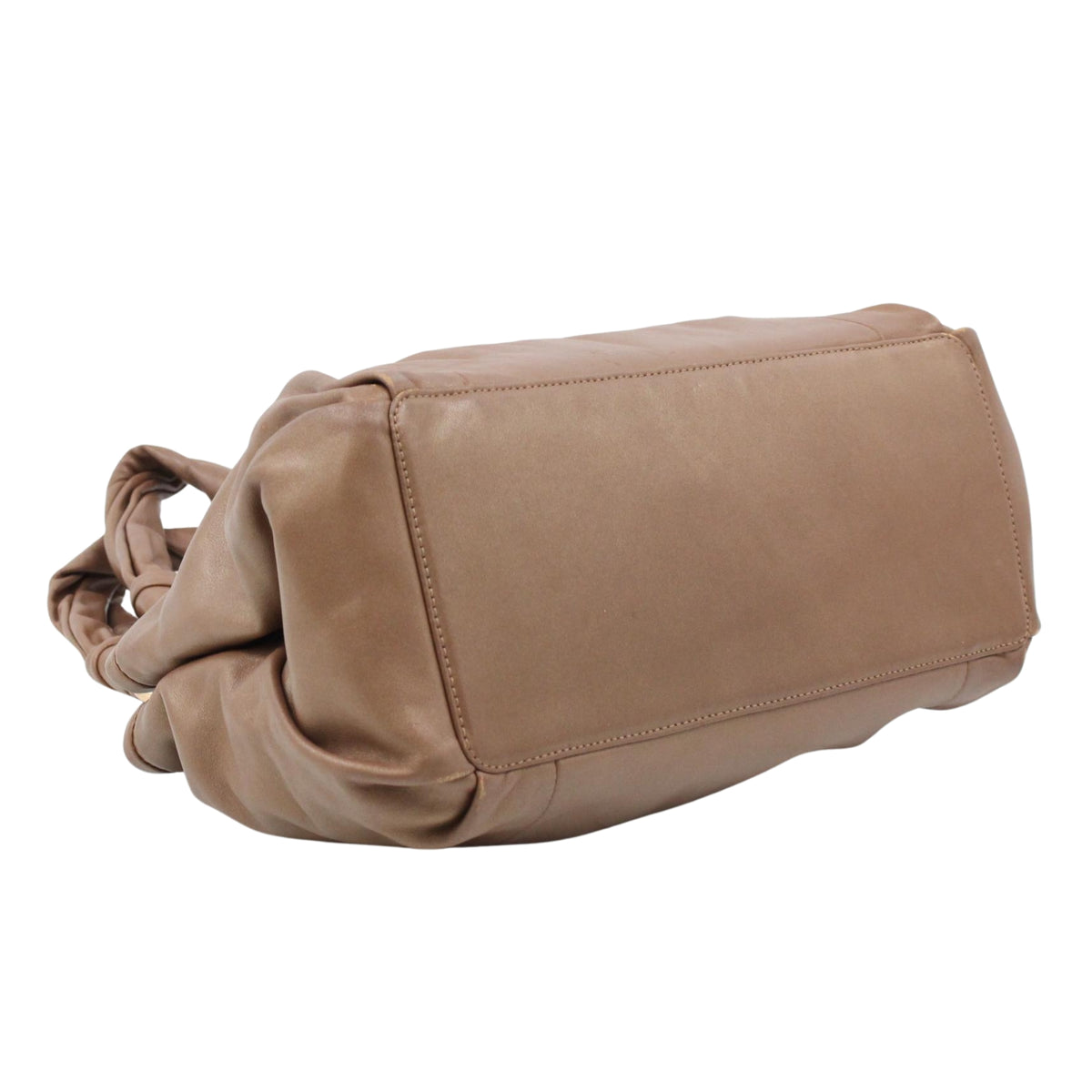 Coach Vintage – Bolso de Hombro de Piel Marrón Taupe con Asa Fruncida