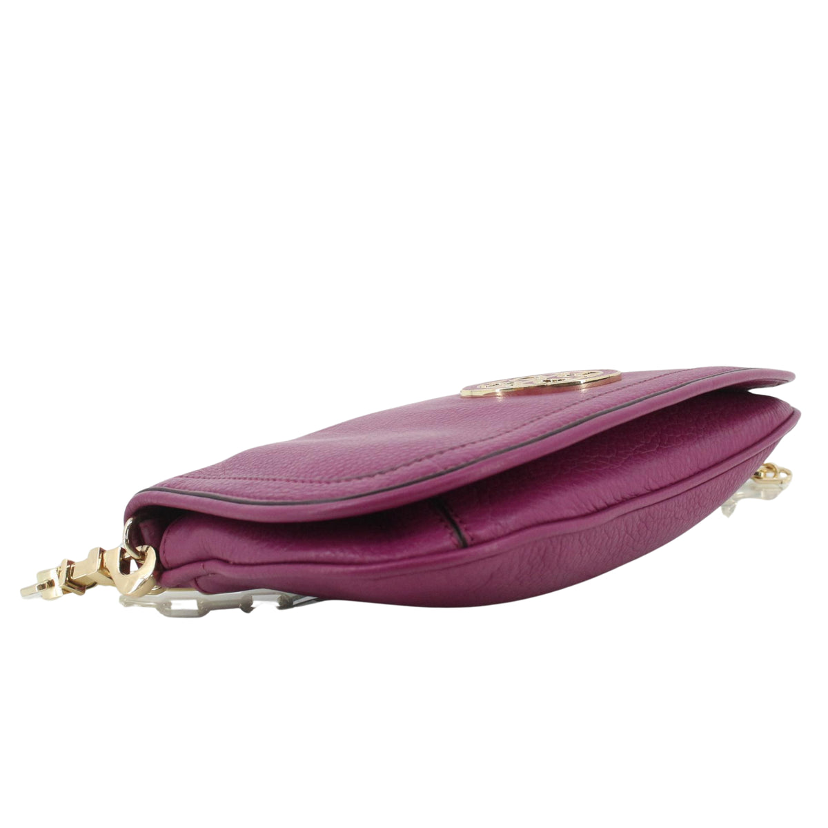Tory Burch Bolso de Hombro de Piel Fucsia con Logo Dorado y Cadena – Vintage