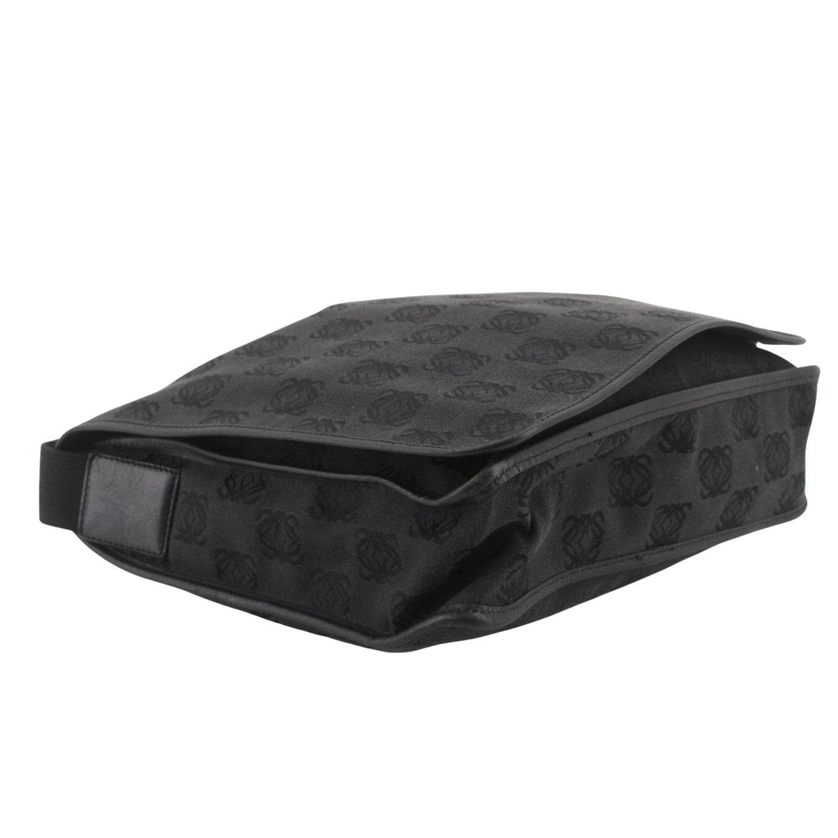 Loewe Bolso Bandolera Vintage Anagram de Jacquard Negro con Solapa