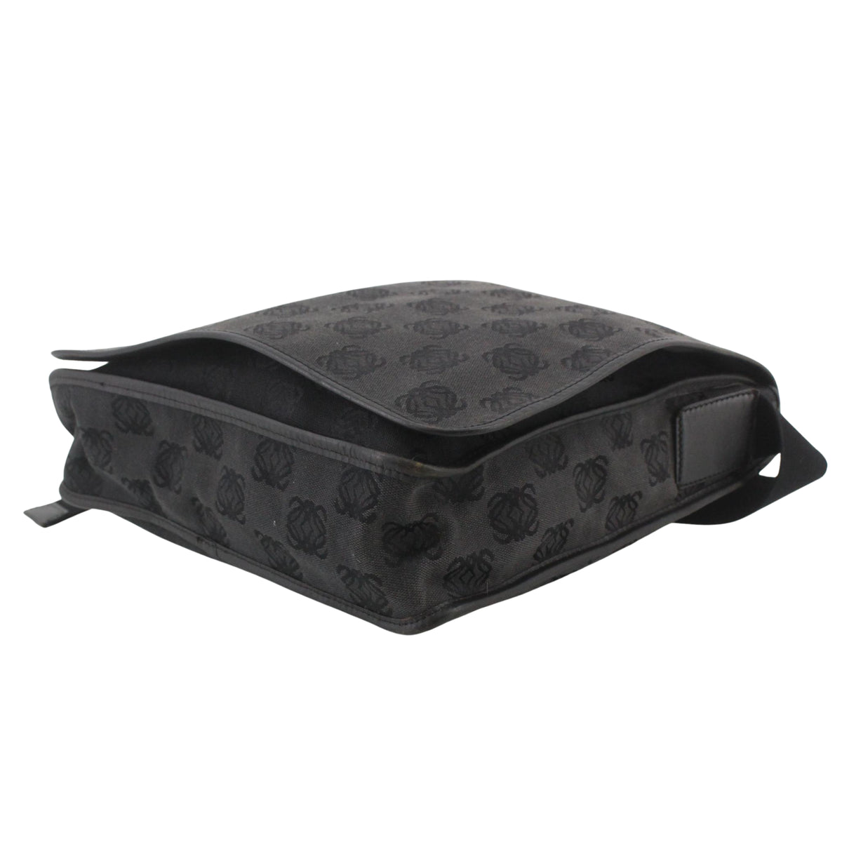 Loewe Bolso Bandolera Vintage Anagram de Jacquard Negro con Solapa