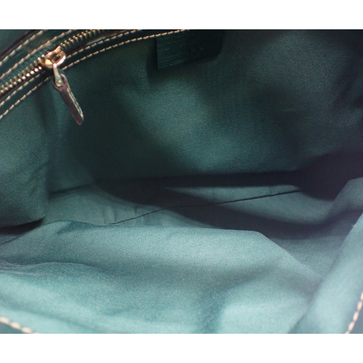 Gucci Horsebit Vintage GG Monogram – Bolso de Hombro Beige con Piel Verde