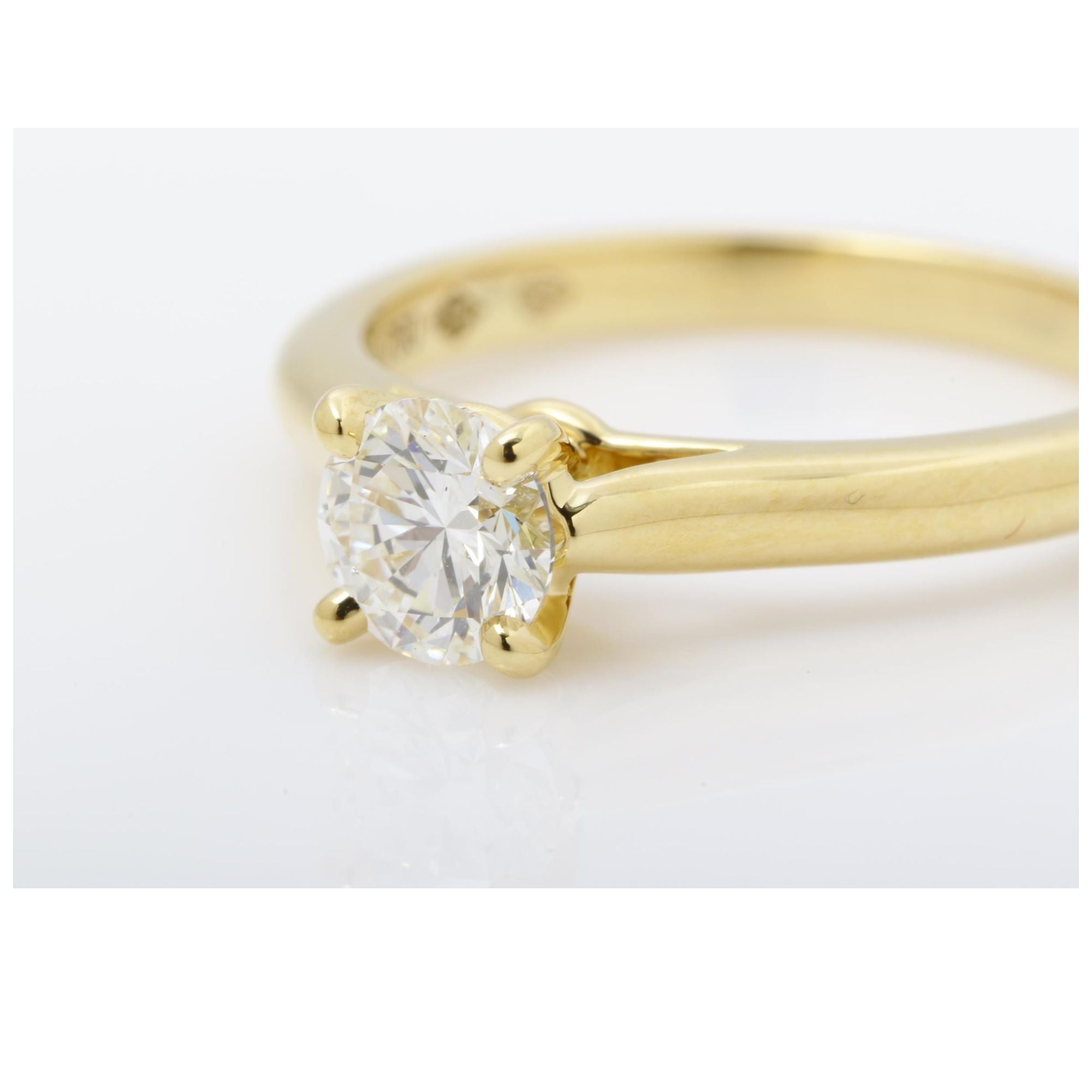 Cartier Solitaire 1895 oro amarillo 18k con diamante natural GIA 0.50 ct – Nuevo sin usar