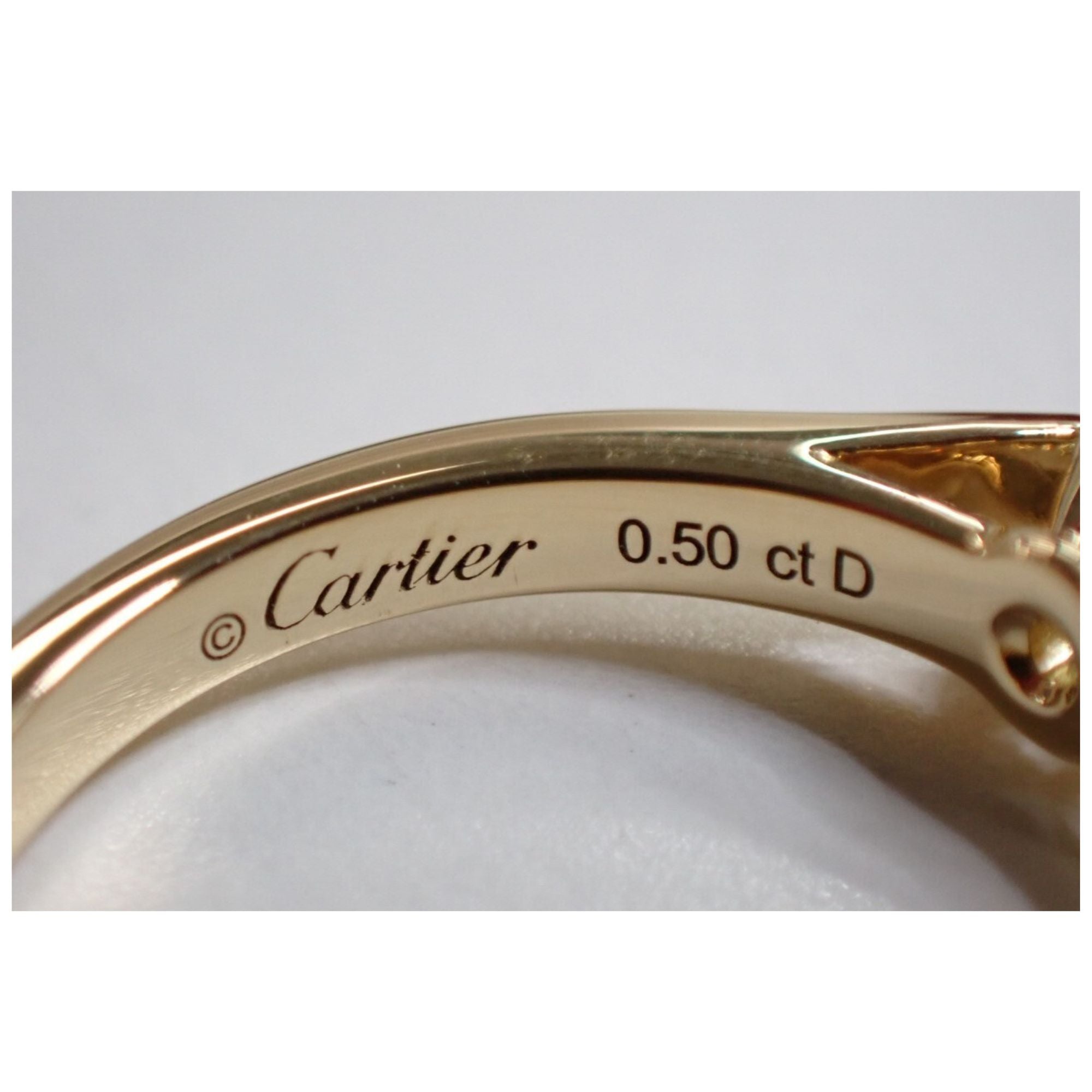 Cartier Solitaire 1895 oro amarillo 18k con diamante natural GIA 0.50 ct – Nuevo sin usar