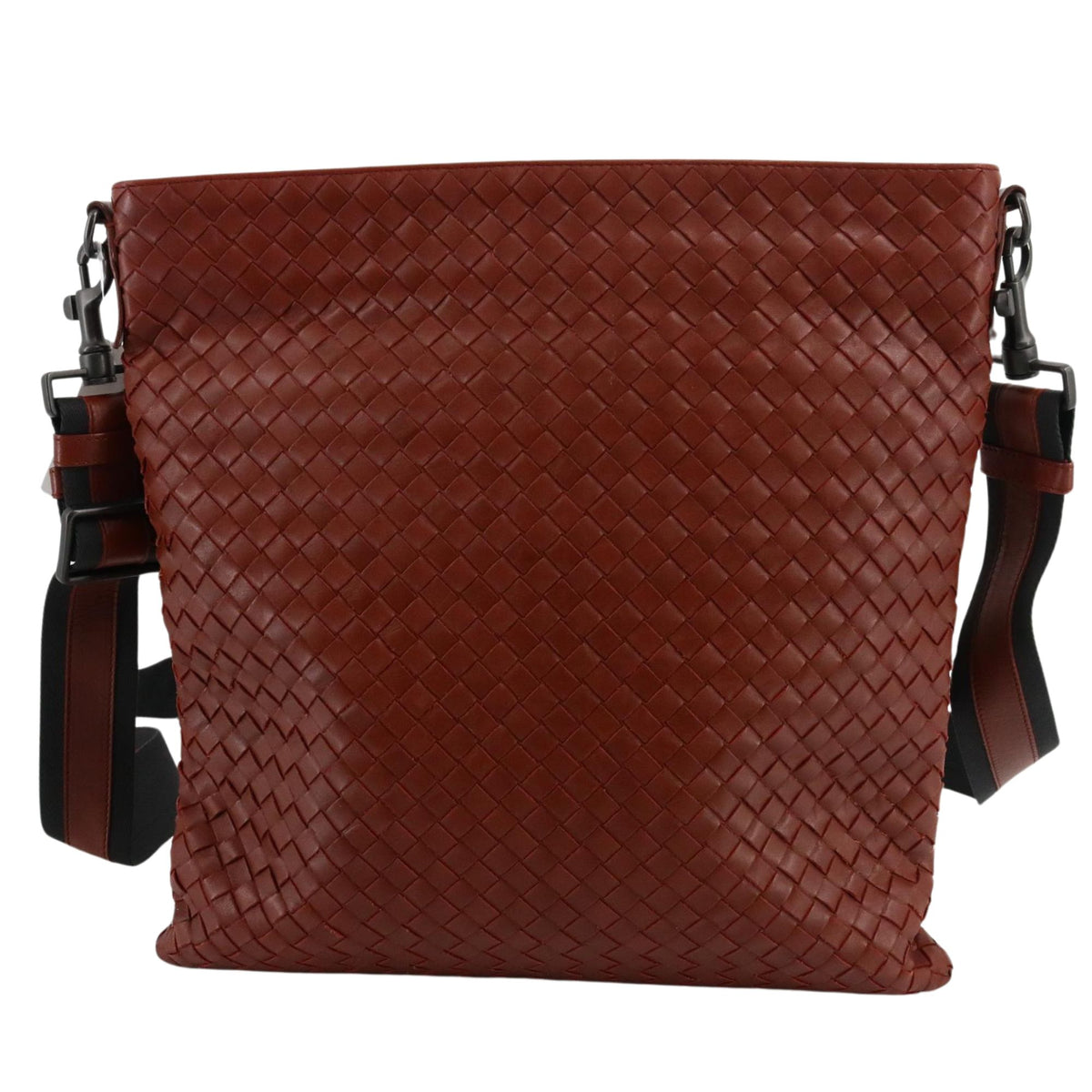 Bottega Veneta Intrecciato – Bolso bandolera de piel trenzada color coñac