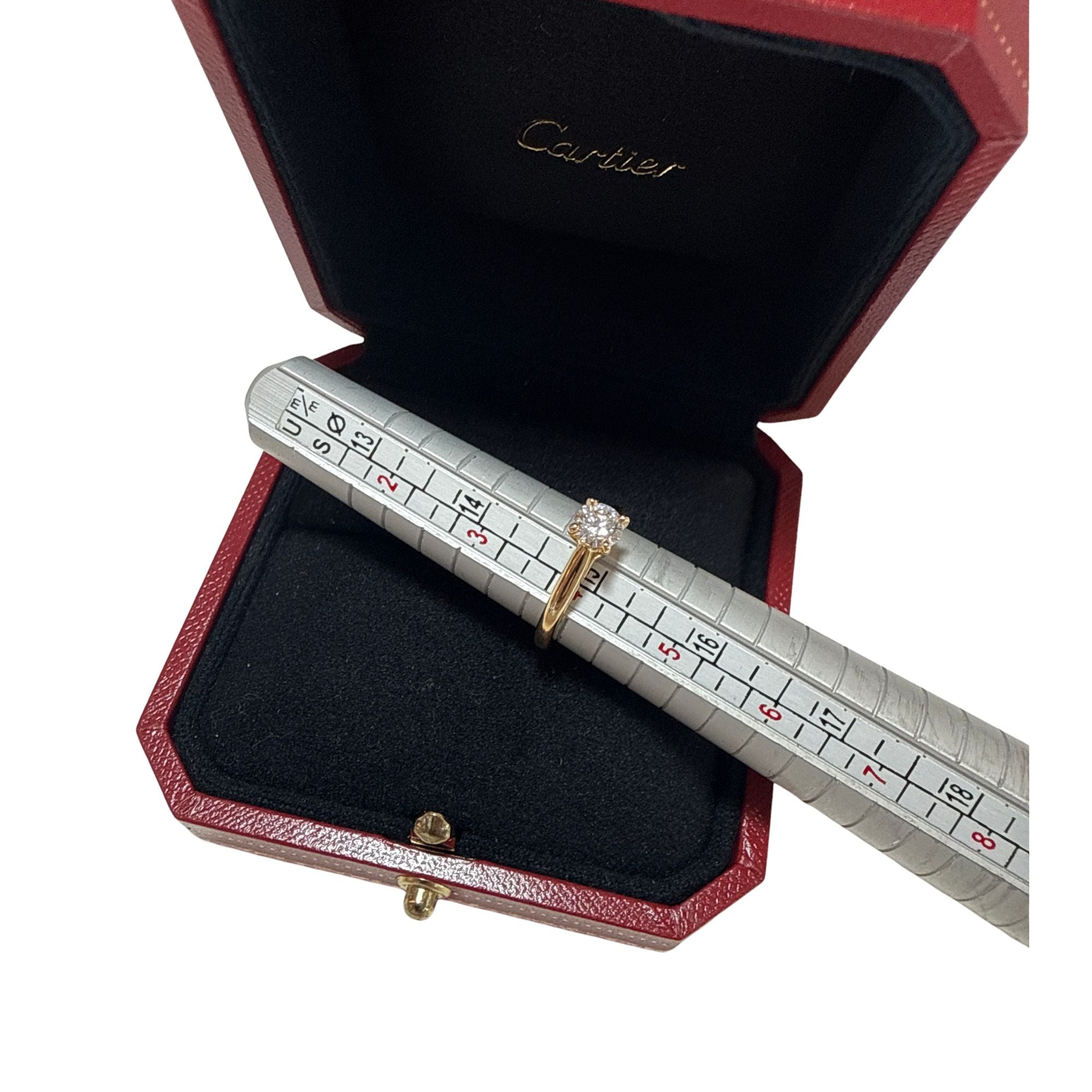 Cartier Solitaire 1895 oro amarillo 18k con diamante natural GIA 0.50 ct – Nuevo sin usar