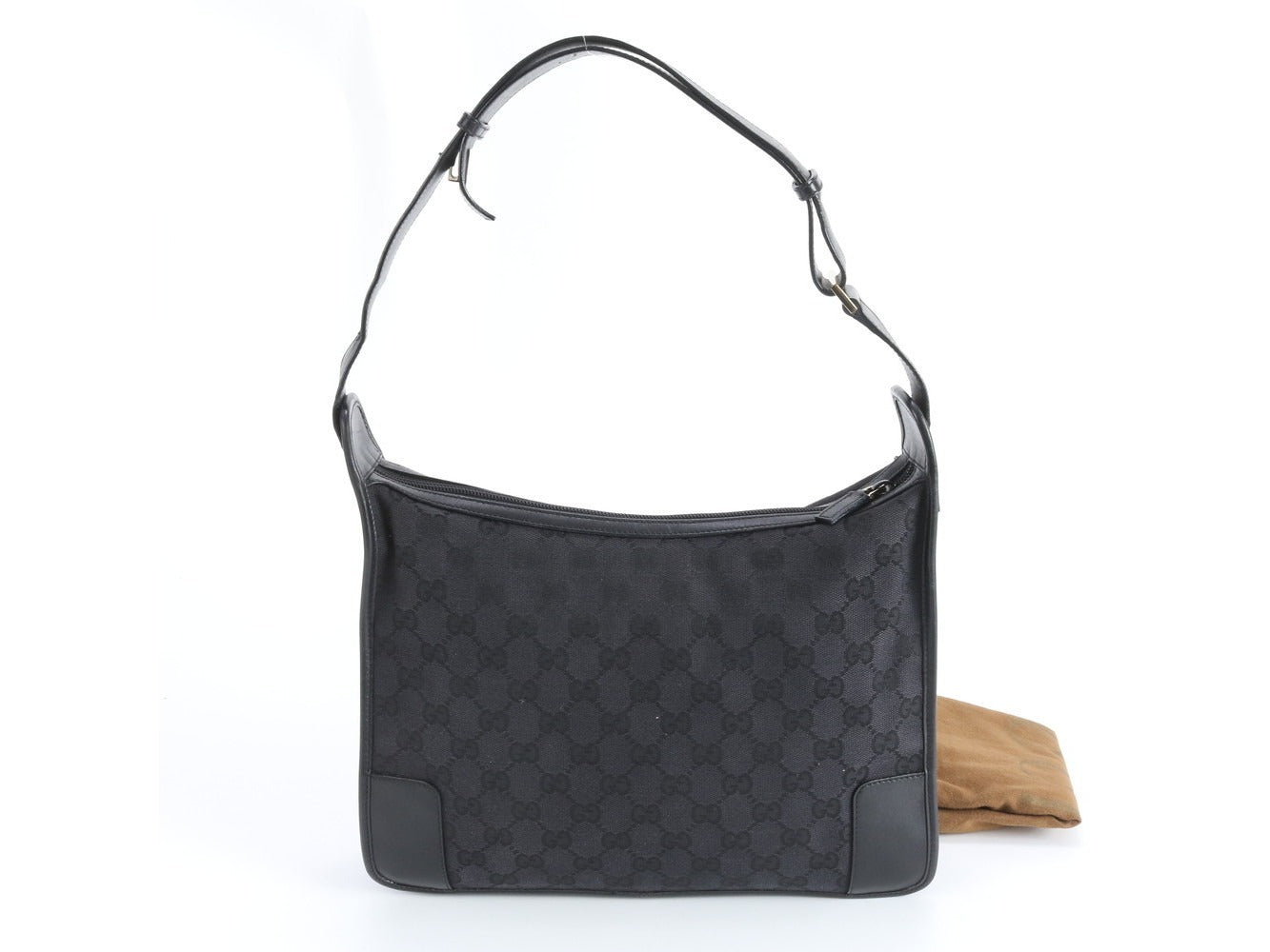 Gucci GG Canvas Shoulder Bag Negra Vintage